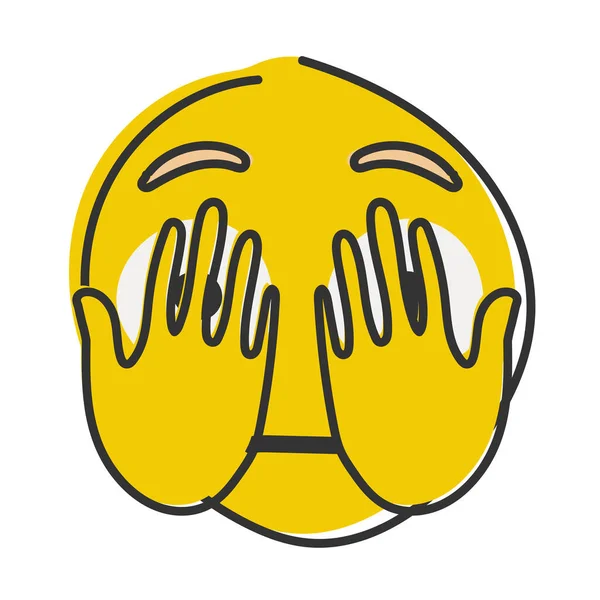 Closing Eyes Flat Emoji Closing Eyes Hand — Stock Photo, Image