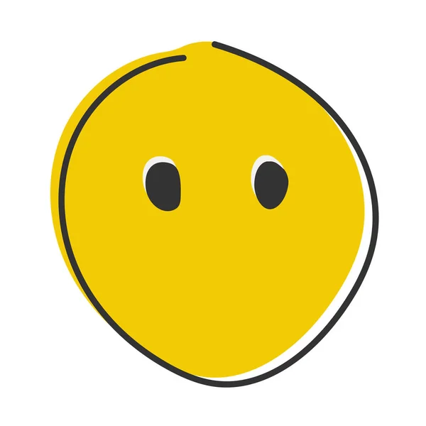 Leuke Stille Emoticon Smiley Zonder Mond Emoji Handgetekende Platte Emoticon — Stockfoto