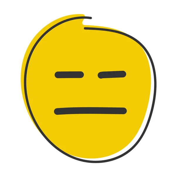 Emoji Sin Expresión Cara Recta Emoticono Con Ojos Línea Neutra —  Fotos de Stock