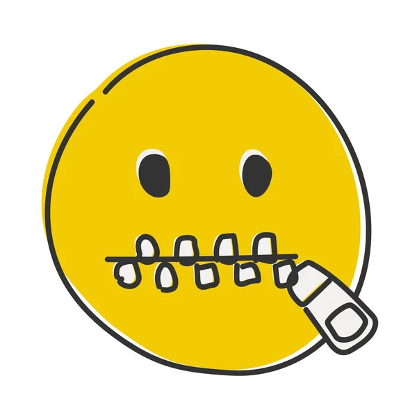 Emoji Bocca Zip Emoticon Silenzioso Con Cerniera Metallica Chiusa Bocca — Foto Stock