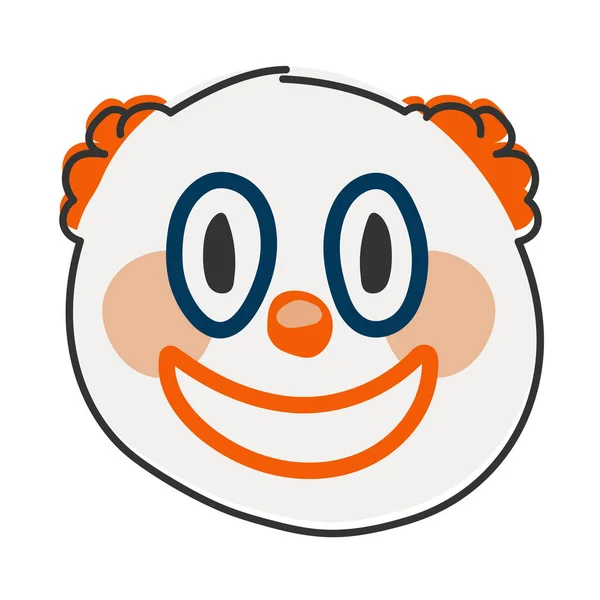Circus Clown Emoji Emocje Czerwonym Nosem Śmieszna Twarz Ręcznie Rysowane — Zdjęcie stockowe