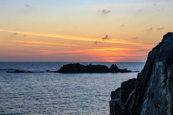 stock image sunset over the sea off the coast of sardinia