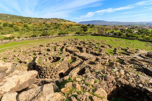 stock image Su Nuraxi is a nuragic archaeological site in Barumini, Sardinia, Italy