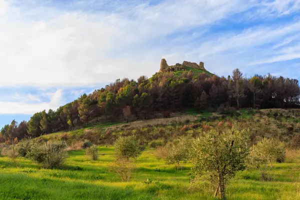 stock image Castle of Monreale, old castle near Barumini