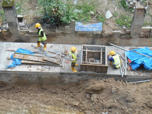 Johor Malaysia January 2017 Underground Onsite Detention Pond Construction Construction — Stock Photo, Image
