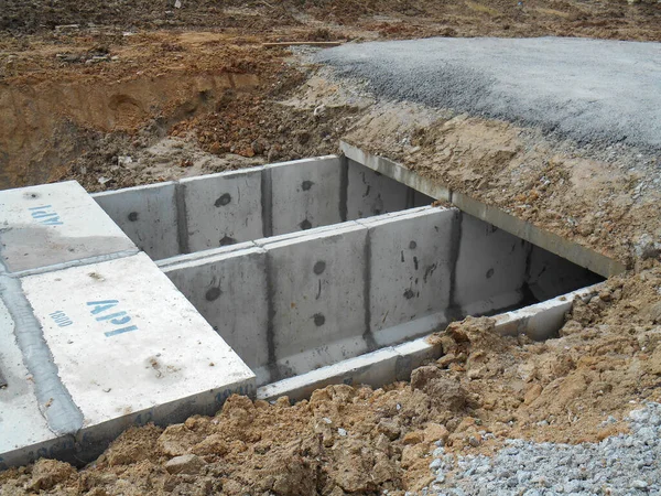 Johor Malaysia Januari 2017 Ondergrondse Vijver Aanbouw Bouwplaats Het Met Stockfoto