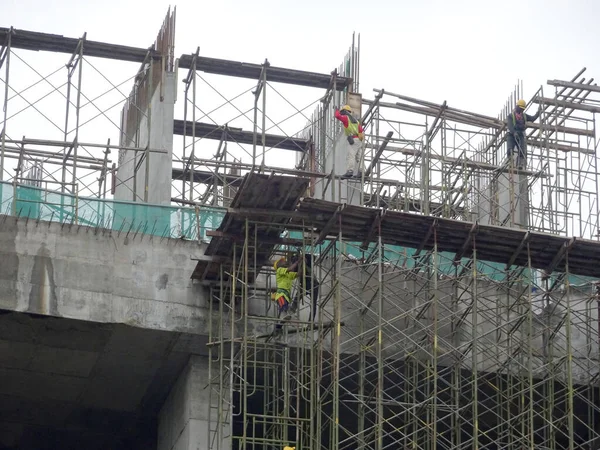 Johor Malaysia Temmuz 2017 Nşaat Sırasında Yapı Yapısını Desteklemek Için — Stok fotoğraf