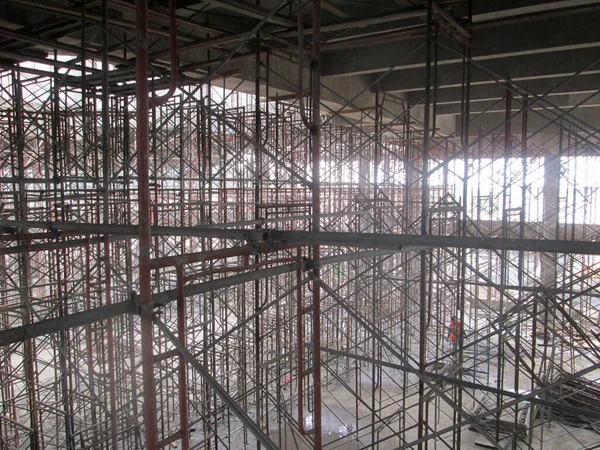 Johor Malaysia July 2017年7月25日 Scaffolding用作在施工期间支持建筑结构的临时结构 也被用作工人的工作平台 — 图库照片