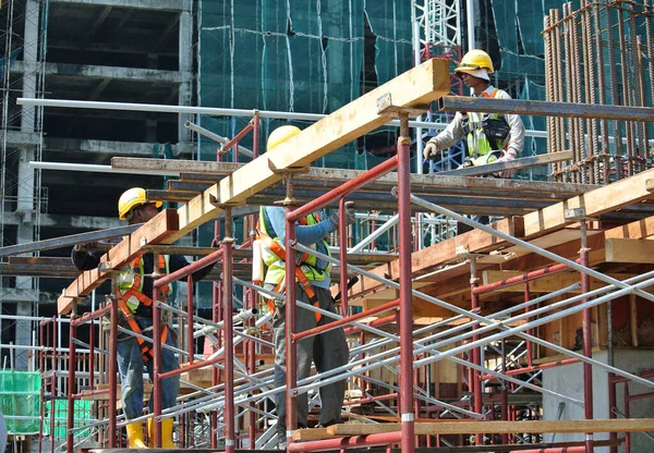 Johor Malaysia Mai 2016 Tagsüber Baustelle Johor Malaysia Arbeiter Die — Stockfoto