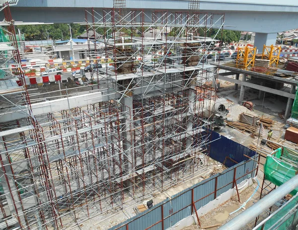 Johor Malaysia Maj 2016 Byggarbetsplats Pågår Johor Malaysia Dagtid Arbetstagare — Stockfoto
