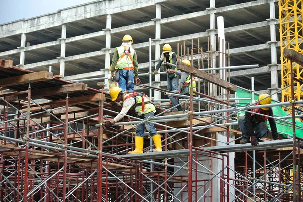 Johor Malaysia April 2016 Steigers Worden Gebruikt Als Tijdelijke Constructie — Stockfoto