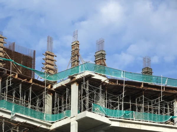 Johor Malaysia Ιουνιου 2020 Κατασκευαστικές Εργασίες Βρίσκονται Εξέλιξη Εργοτάξιο Ασφάλεια — Φωτογραφία Αρχείου