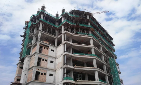 Johor Malaysia Czerwca 2020 Trwają Prace Budowlane Placu Budowy Bezpieczeństwo — Zdjęcie stockowe