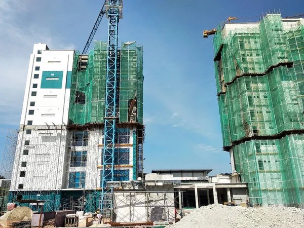 Johor Malaysia June 2020 Строительные Работы Ведутся Строительной Площадке Безопасность — стоковое фото