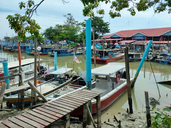 Melaka Malaysia Ianuaria 2022 Atmosfera Tipică Într Mic Sat Pescuit — Fotografie, imagine de stoc