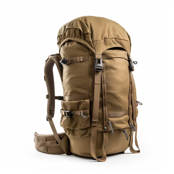白い背景に隔離された中型ハイキングバッグの3Dイラスト このタイプのバッグは通常 ハイカーや登山家によって使用されます 耐久性のある材料を使用し いくつかは防水 ストック画像