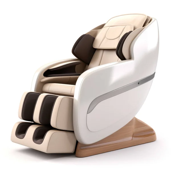 3D电动按摩椅插图隔离在白色背景 这把椅子是为治疗性按摩而设计的 使用的技巧和技术有助于缓解疼痛 — 图库照片