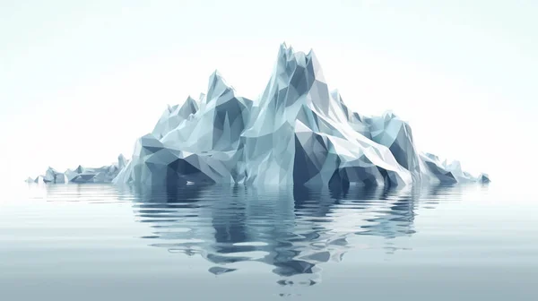 Iceberg Abstracto Flotando Mar Tranquilo Mayoría Bajo Mar Vista Frontal —  Fotos de Stock