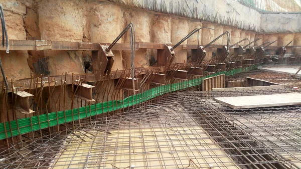 Selangor Malásia Julho 2022 Muro Retenção Está Construção Parede Contenção — Fotografia de Stock