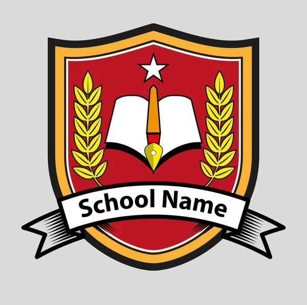 School Name Symbol Vector Illustration — Stock Vector
