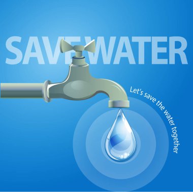 Suyu sakla, vektör illüstrasyonu