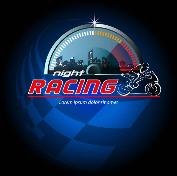Vektor Illustration Natt Racing Händelse Symbol — Stock vektor