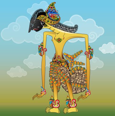 Vektör illüstrasyonu, Abimanyu gölge kukla karakterinin modifikasyonu