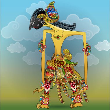 Mahabharata hikayesinde Arjuna 'nın oğlu Abimanyu karakterinin vektör illüstrasyonu, modifikasyonu..