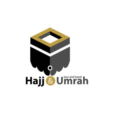 Soyut vektör, Hac ve Umrah için seyahat acentesinin sembolü..