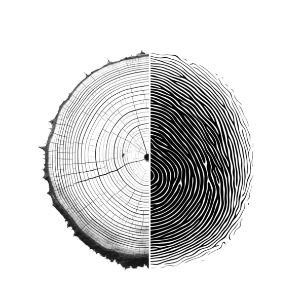 Wachsen Linien Eines Baumes Und Menschlicher Fingerabdruck Konzept Des Menschen Stockbild