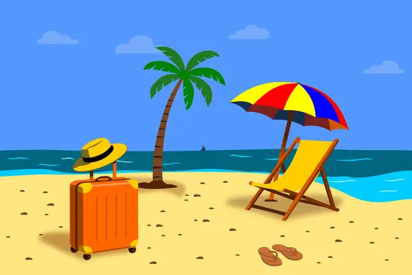 Yaz yolculuğunun arka planı. vektör illüstrasyonu.