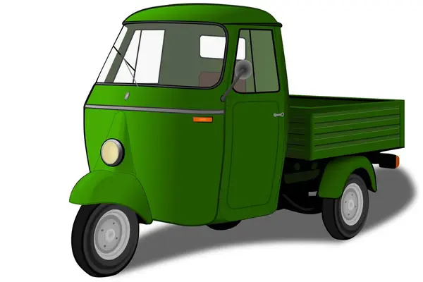 yeşil araç, illüstrasyon, beyaz arkaplanda vektör.