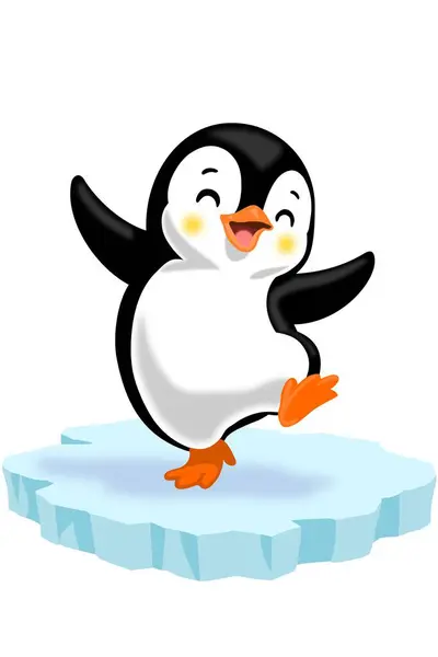 penguen karikatür çizimi izole edilmiş beyaz arkaplan