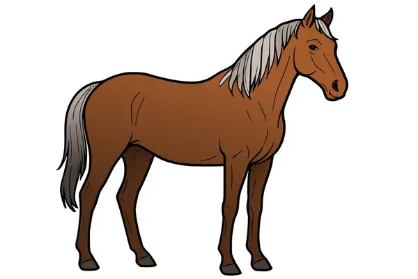 Kahverengi bir at şeffaf bir arkaplanda duruyor.