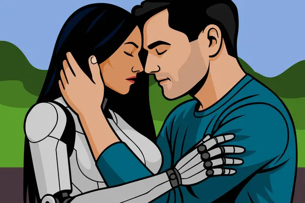 İnsansı robot bir kadına aşık bir adam.