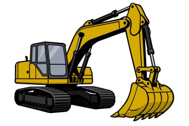 Beyaz arkaplanda kazıcı, vektör illüstrasyonu.