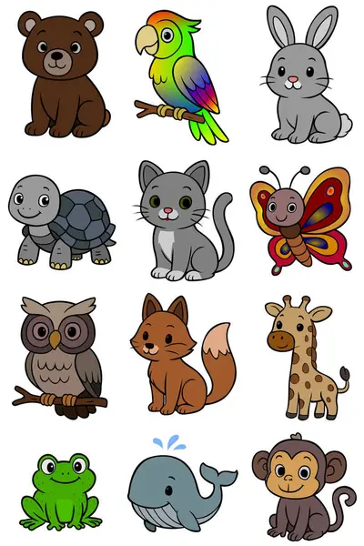 Karikatür hayvan Icon set