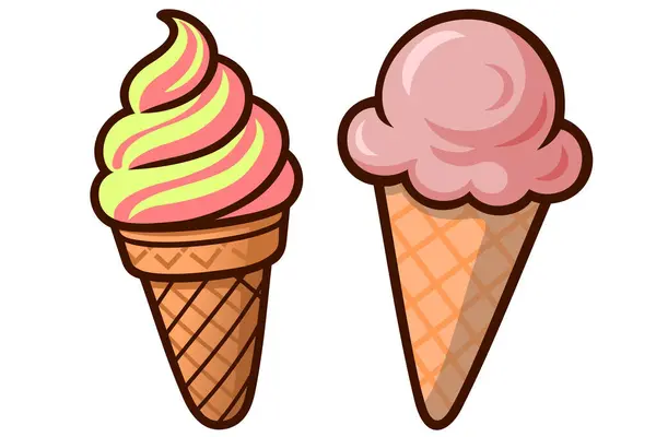 İki ikon kümesi, dondurma kümeleri, vektör grafikleri