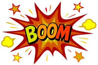 patlama pop sanat karikatürü tasarım vektör çizimi