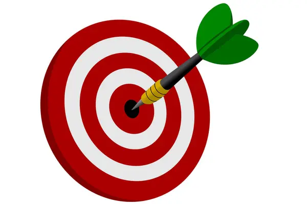 Oklu hedef. Beyaz arka planda izole edilmiş. 3d oluşturma.