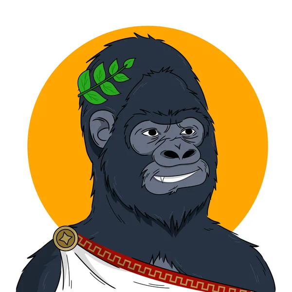 Gorila Disfrazado Julio César Concepto Nft Ilustración Vectorial Ilustración de stock