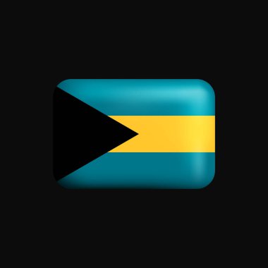 Bahamalar 'ın 3D Simgesi. Ulusal Bahamalar Bayrağı. Vektör illüstrasyonu