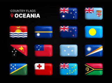 Andorra Bayrağı 3D Simgesi. Ulusal Andorra Bayrağı. Vektör illüstrasyonu