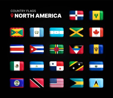 Andorra Bayrağı 3D Simgesi. Ulusal Andorra Bayrağı. Vektör illüstrasyonu