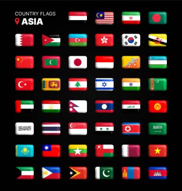 Andorra Bayrağı 3D Simgesi. Ulusal Andorra Bayrağı. Vektör illüstrasyonu