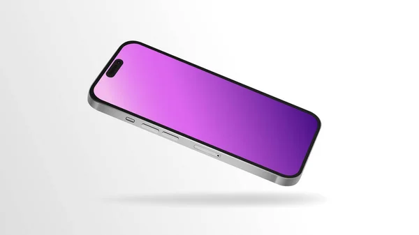 Smartphone Mockup Pink Gradient Screen Editable Template Diagonal Angle Vector Vectores de stock libres de derechos