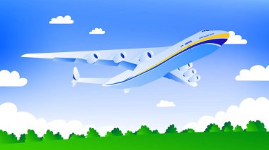 Antonov An-225 Mriya Ukrayna Uçak İllüstrasyonu. Vektör illüstrasyonu