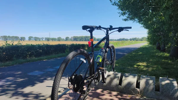 Grus Cykeltur Vägen Sommarsäsongen — Stockfoto