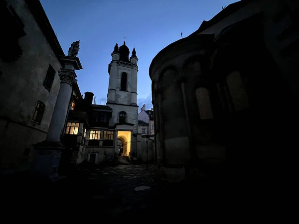 Paysage Urbain Nocturne Parfait Ville Lviv Ukraine Automne — Photo
