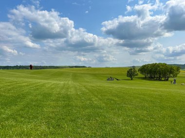 Harika bir açık hava parkı. Güneşli hava ve gökyüzündeki ışık bulutları inanılmaz bir atmosfer yaratır. Güzel güneşli yaz günü